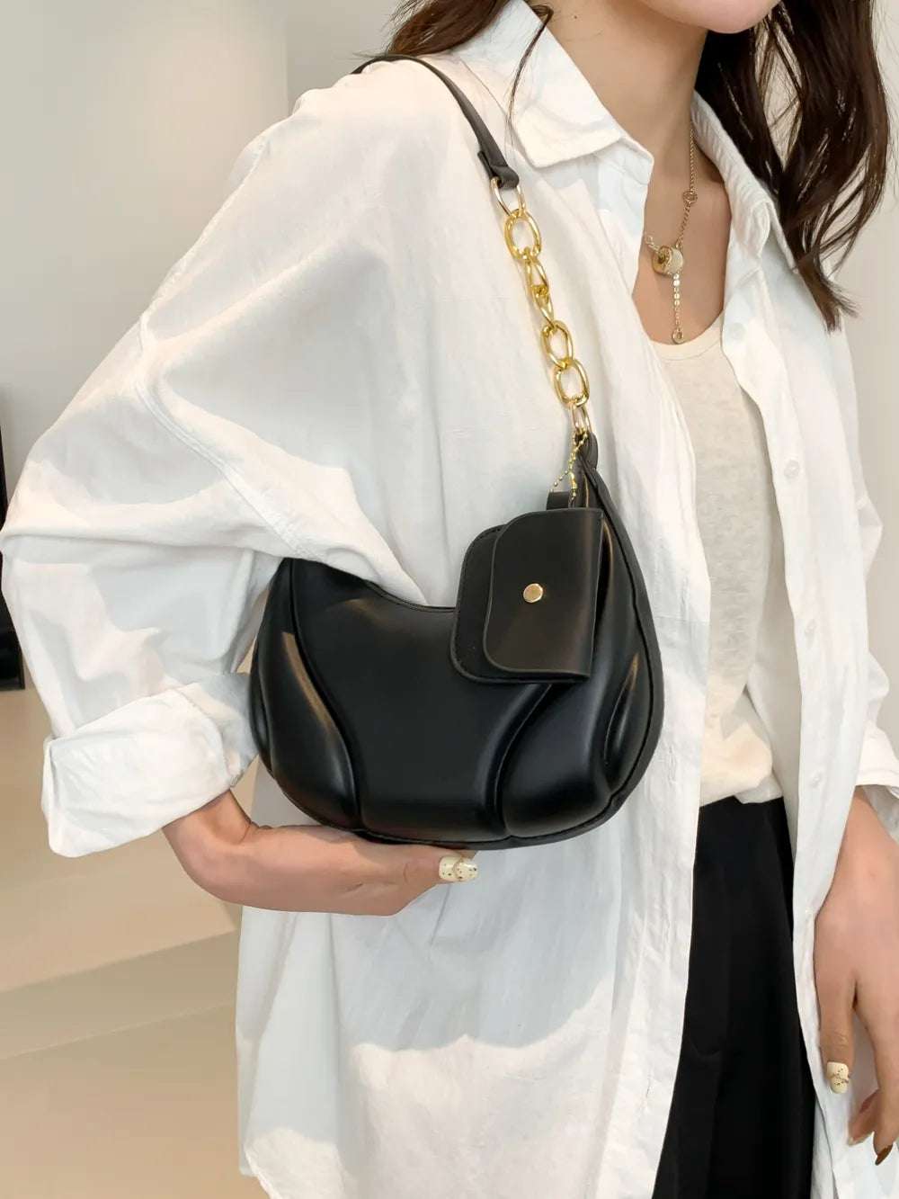 PU Leather Shoulder Bag with EarPods Bag - Crossbody Bag by Trendsi | Available at Handbags Specialist Headquarter