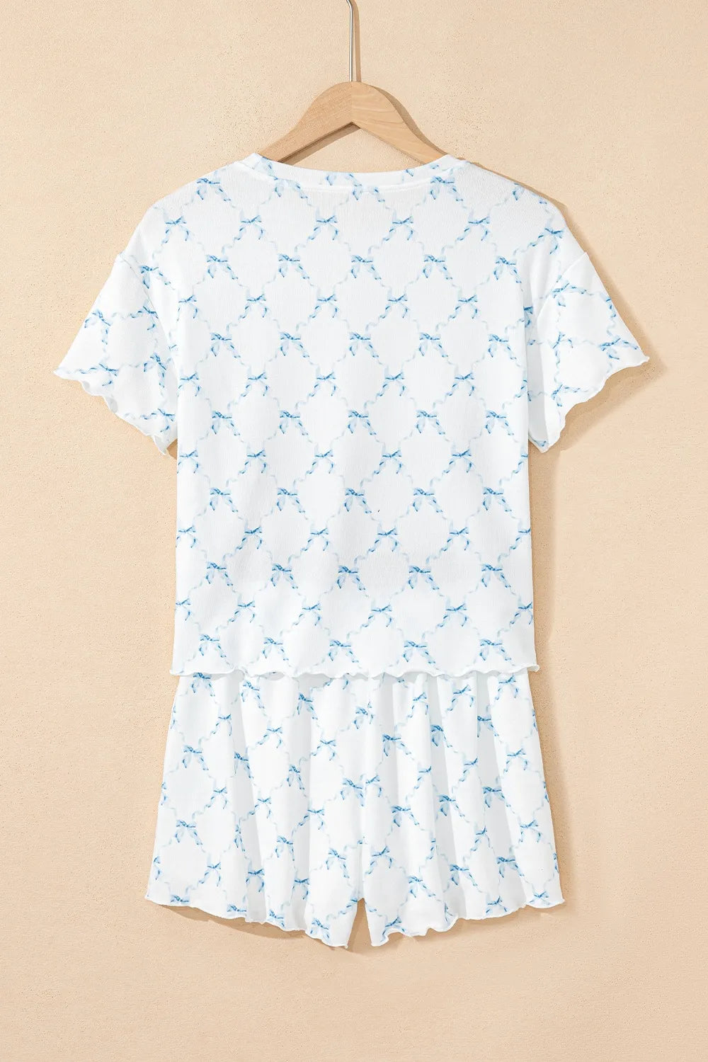 Printed Round Neck Top and Shorts Two-Piece Lounge Set - Sleepwear by Trendsi | Available at Handbags Specialist Headquarter