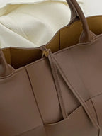 PU Leather Woven Handbag and Clutch Set - handbags by Trendsi | Available at Handbags Specialist Headquarter