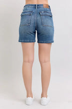 Judy Blue Full Size High Rise Denim Shorts Plus Size - Women / Jeans & Denim by Trendsi | Available at Handbags Specialist Headquarter