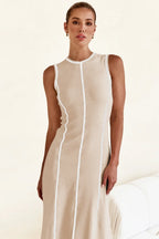Contrast Stitching Maxi Tank Dress - Maxi Dress by Trendsi | Available at Handbags Specialist Headquarter