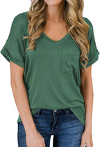 Best Casual V-neck tee for women 2025 - Women Tops by Handbags Specialist Headquarter | Available at Handbags Specialist Headquarter