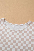 Ribbed Texture Checkered Print Tank and Pants Set - Sleepwear by Trendsi | Available at Handbags Specialist Headquarter