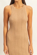 HYFVE Round Neck Bodycon Ribbed Knit Dress - Maxi Dress by Trendsi | Available at Handbags Specialist Headquarter