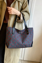 Polyester Bow Polka Dot Tote Bag - Tote Bag by Trendsi | Available at Handbags Specialist Headquarter