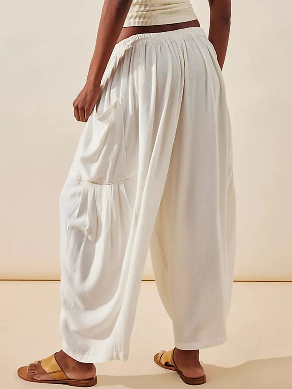 Full Size Wide Leg Pants with Pockets - Women Pants by Trendsi | Available at Handbags Specialist Headquarter