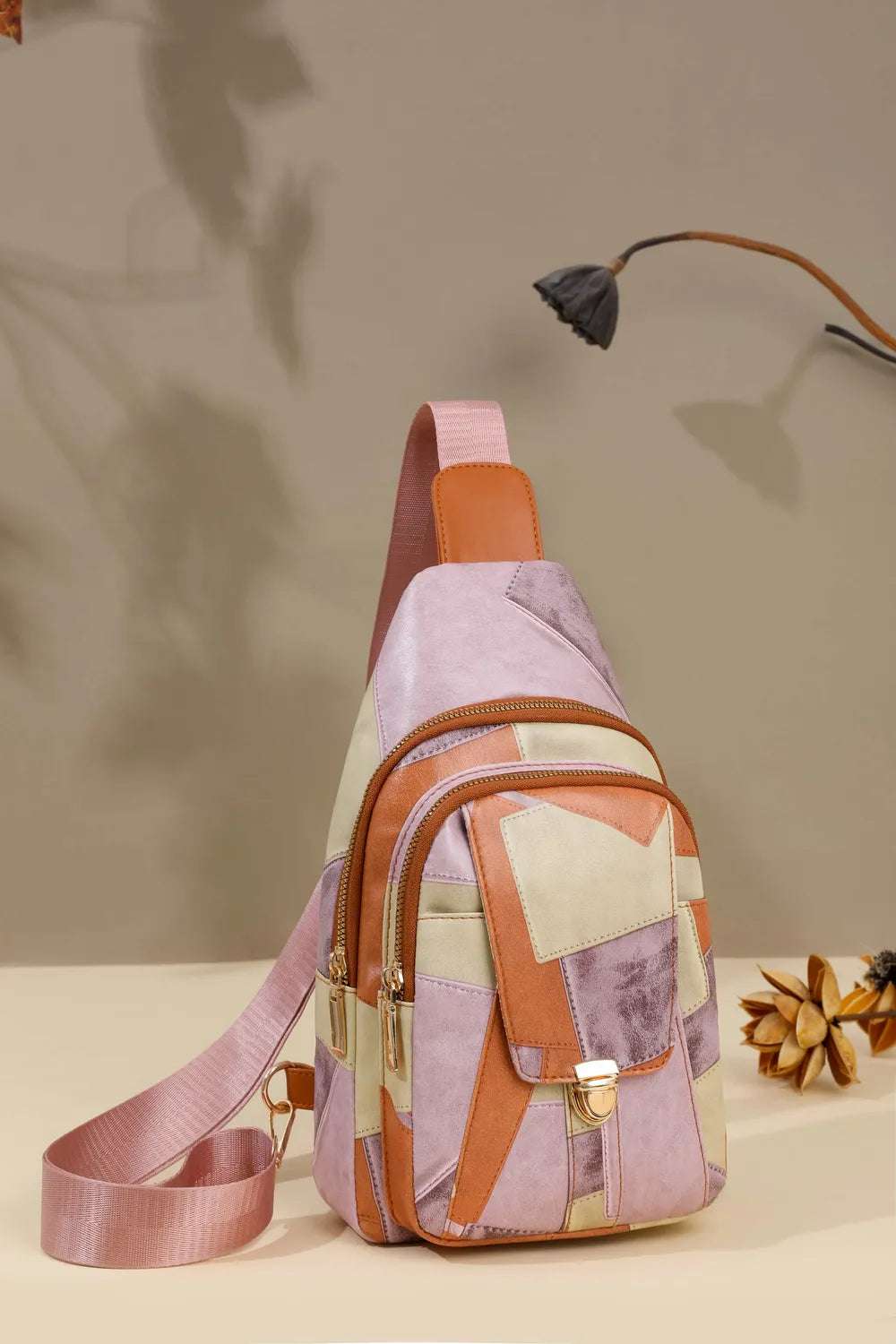 PU Leather Color Block Crossbody Bag - Crossbody Bag by Trendsi | Available at Handbags Specialist Headquarter