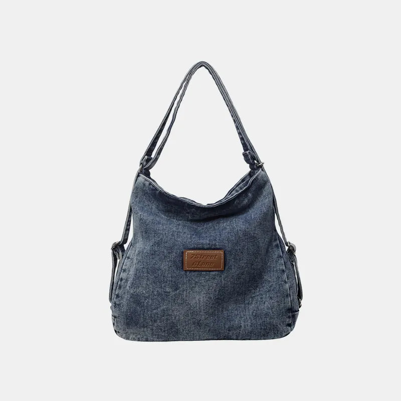 Adjustable Strap Denim Shoulder Bag - Handbags by Trendsi | Available at Handbags Specialist Headquarter