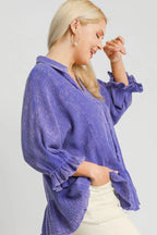 Umgee Plus Size Size Mineral Washed Cotton Gauze Top - Dresses by Trendsi | Available at Handbags Specialist Headquarter