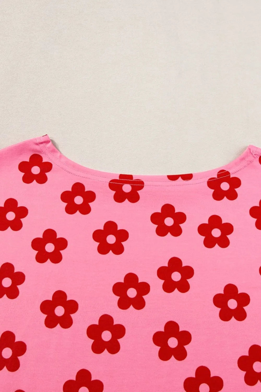 Floral Cropped Tee and Shorts Lounge Set - Sleepwear by Trendsi | Available at Handbags Specialist Headquarter