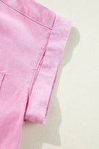 Button Down Short Sleeve Denim Dress - Women / Jeans & Denim by Trendsi | Available at Handbags Specialist Headquarter