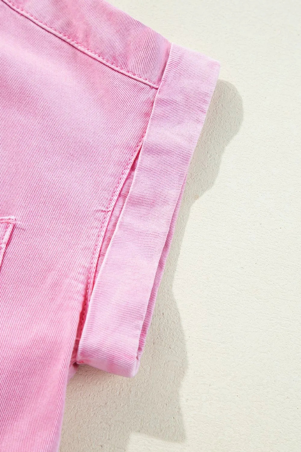 Button Down Short Sleeve Denim Dress - Women / Jeans & Denim by Trendsi | Available at Handbags Specialist Headquarter