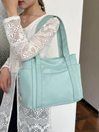 Oxford Cloth Tote Bag with Zipper - Tote Bag by Trendsi | Available at Handbags Specialist Headquarter