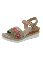 Braided Rainbow Platform Wedge Sandals - Women Sandals by Trendsi | Available at Handbags Specialist Headquarter