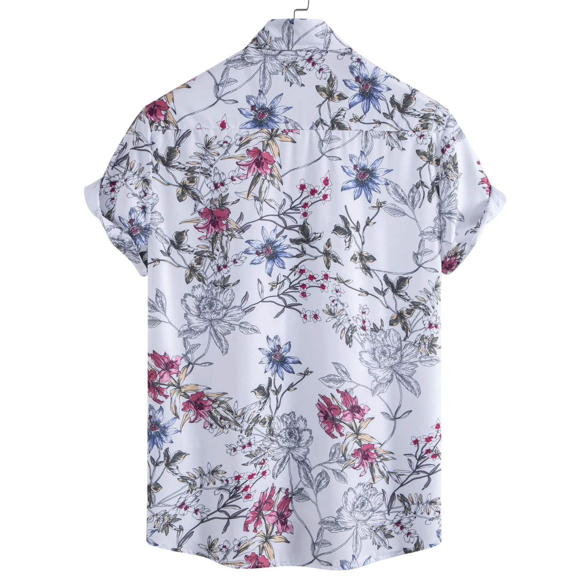 Men's Plus Size Floral Print Short Sleeve Casual Shirt - Men's Shirts by Trendsi | Available at Handbags Specialist Headquarter