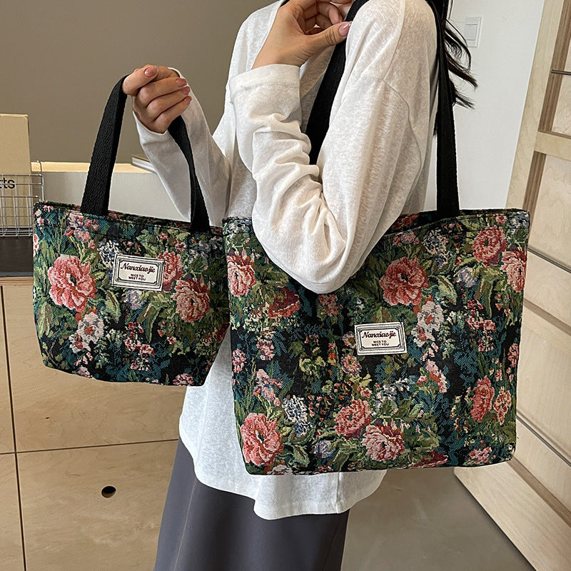 Canvas Large-capacity Shoulder Handbag