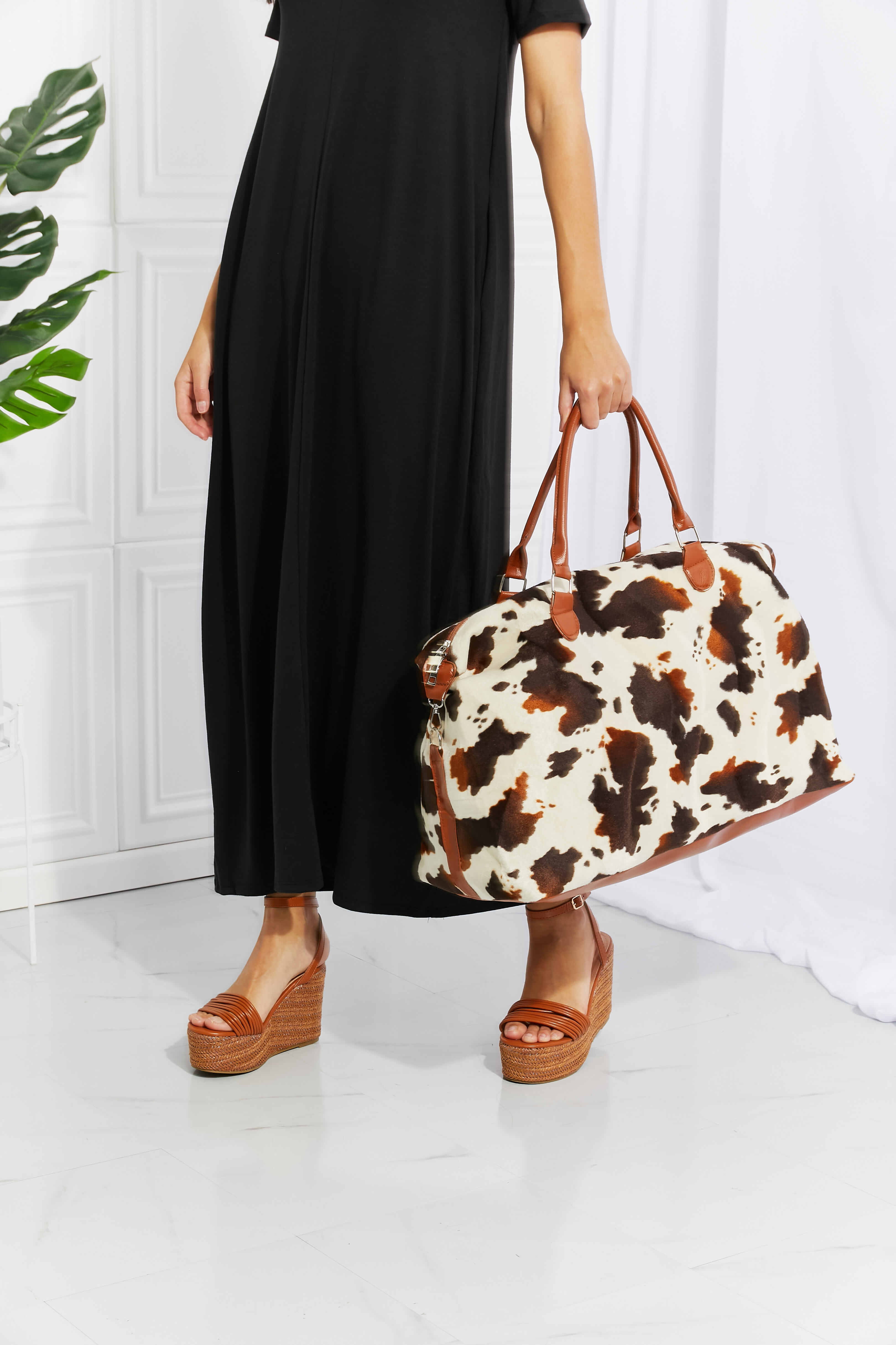Animal Print Plush Weekender Bag - Weekender Bag by Trendsi | Available at Handbags Specialist Headquarter
