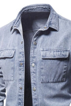 Men's Button Down Chest Pocket Denim Jacket - Men's jackets by Trendsi | Available at Handbags Specialist Headquarter