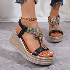 Open Toe Wedge Sandals -  by Trendsi | Available at Handbags Specialist Headquarter