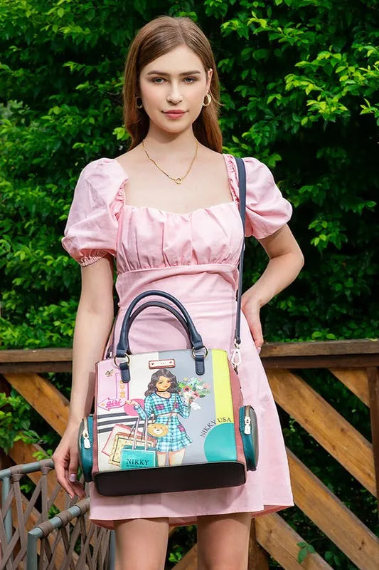 Nicole Lee USA Eco-Leather Handbag with Side Pockets - Tote Bag by Trendsi | Available at Handbags Specialist Headquarter