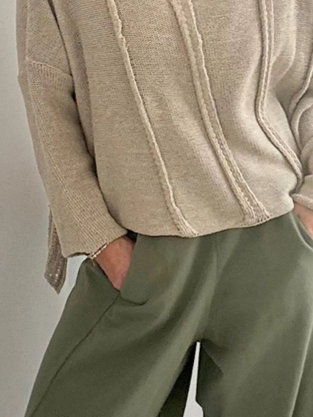 High-Low Drop Shoulder Sweater - Tops by Trendsi | Available at Handbags Specialist Headquarter