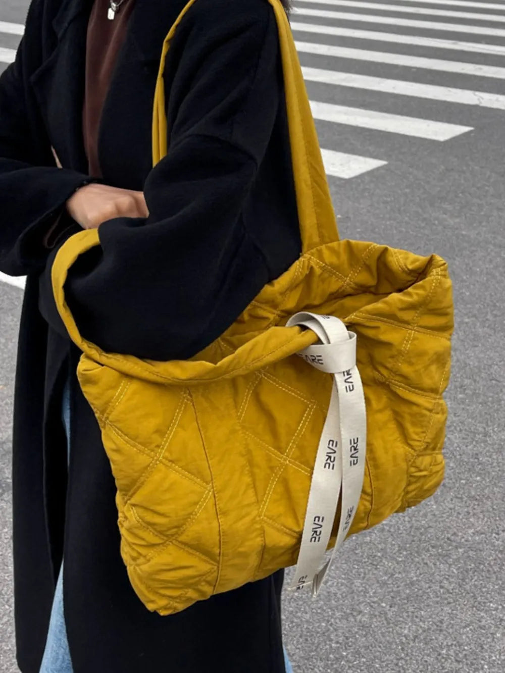 Quilted Nylon Large Tote Bag - Tote Bag by Trendsi | Available at Handbags Specialist Headquarter