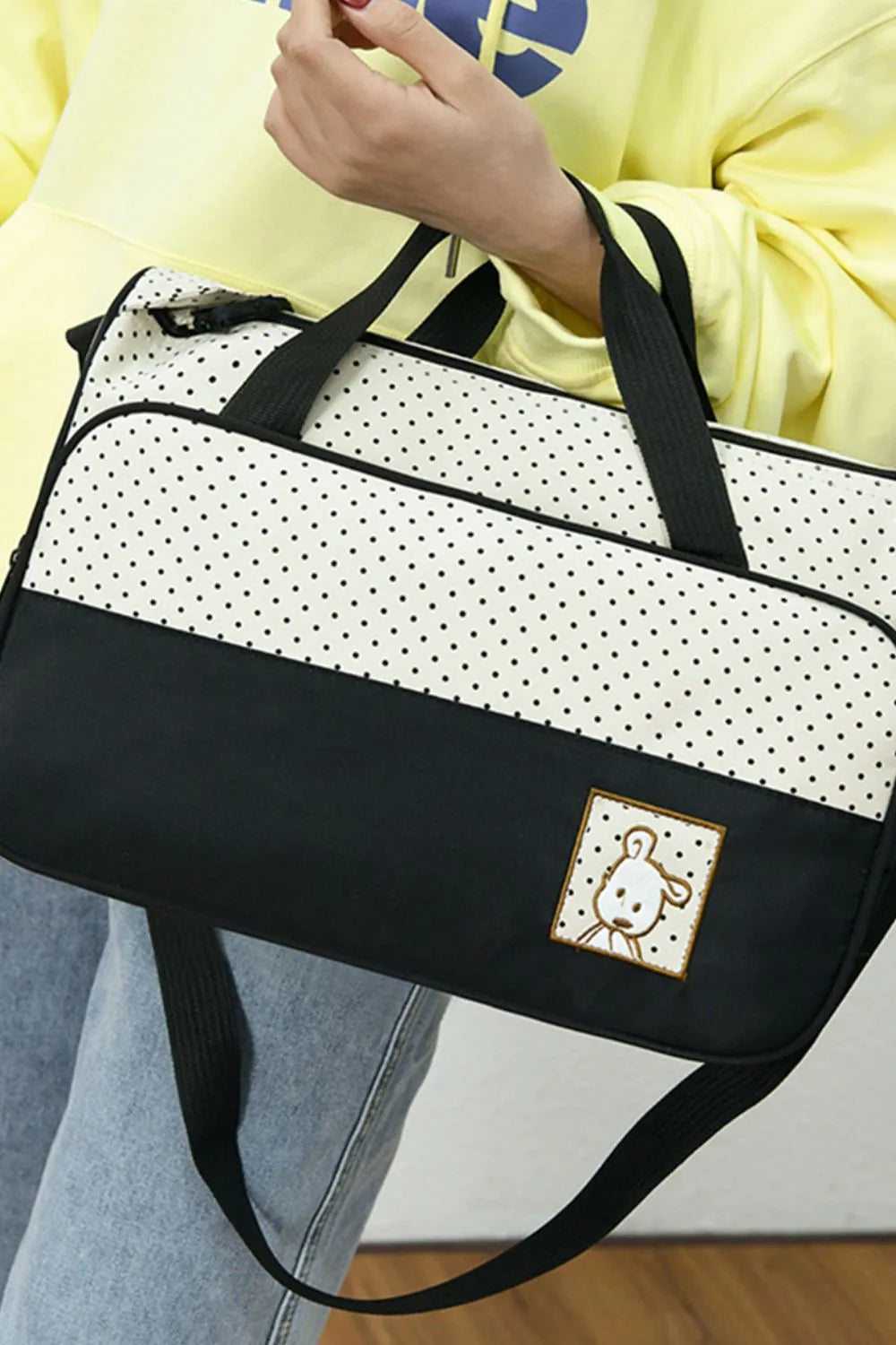 Oxford Cloth Contrast 4 Piece Bag Set - Tote Bag by Trendsi | Available at Handbags Specialist Headquarter