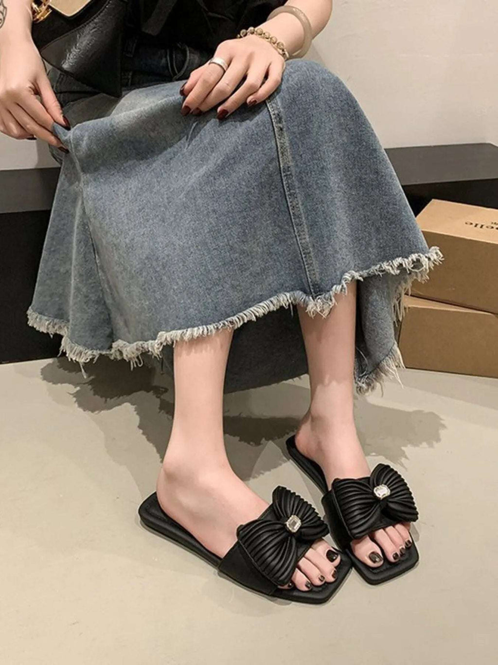 Bow-Knot Flat Sandals - Women Sandals by Trendsi | Available at Handbags Specialist Headquarter