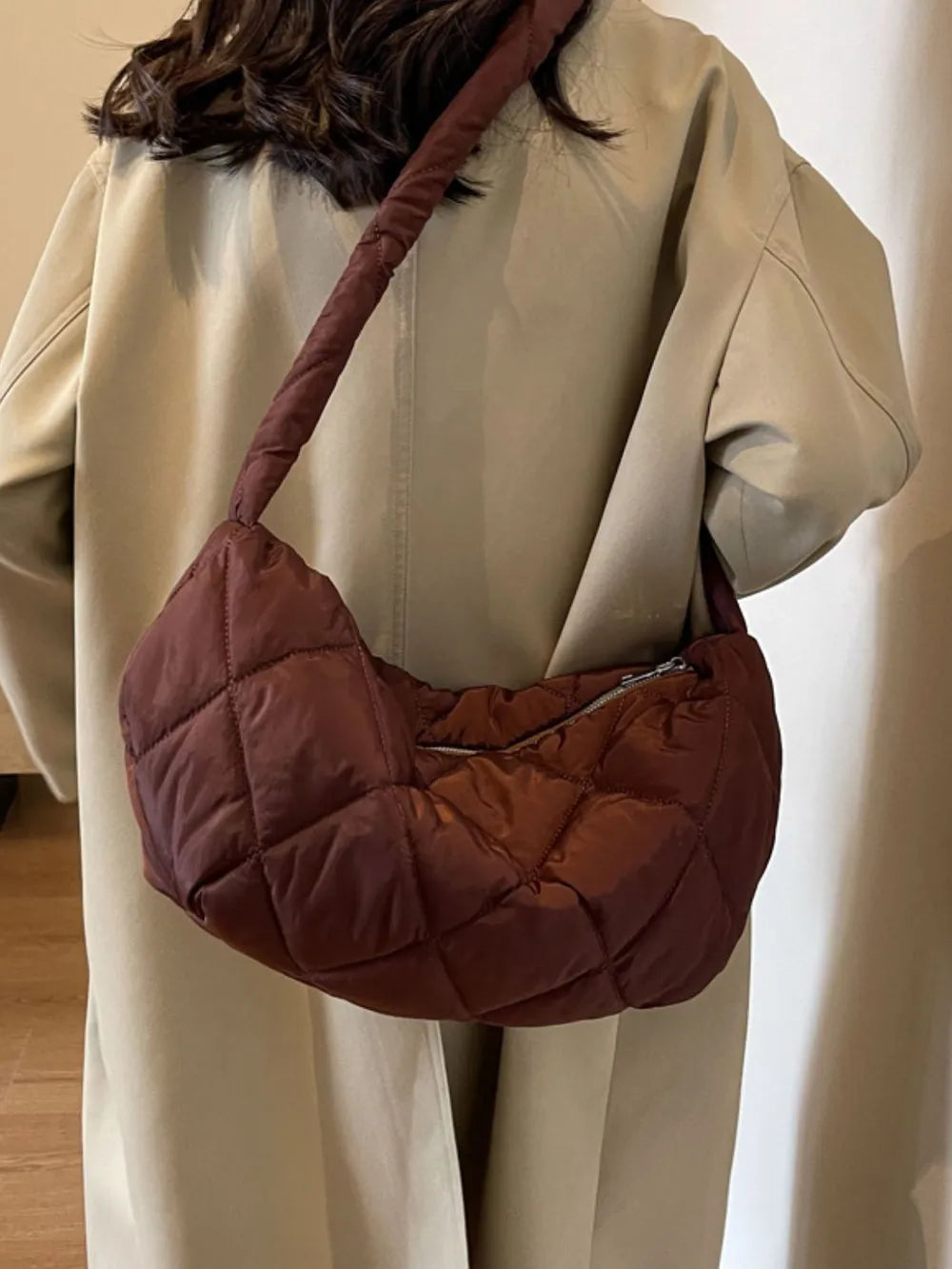 Quilted Polyester Crossbody Bag - Handbags by Trendsi | Available at Handbags Specialist Headquarter