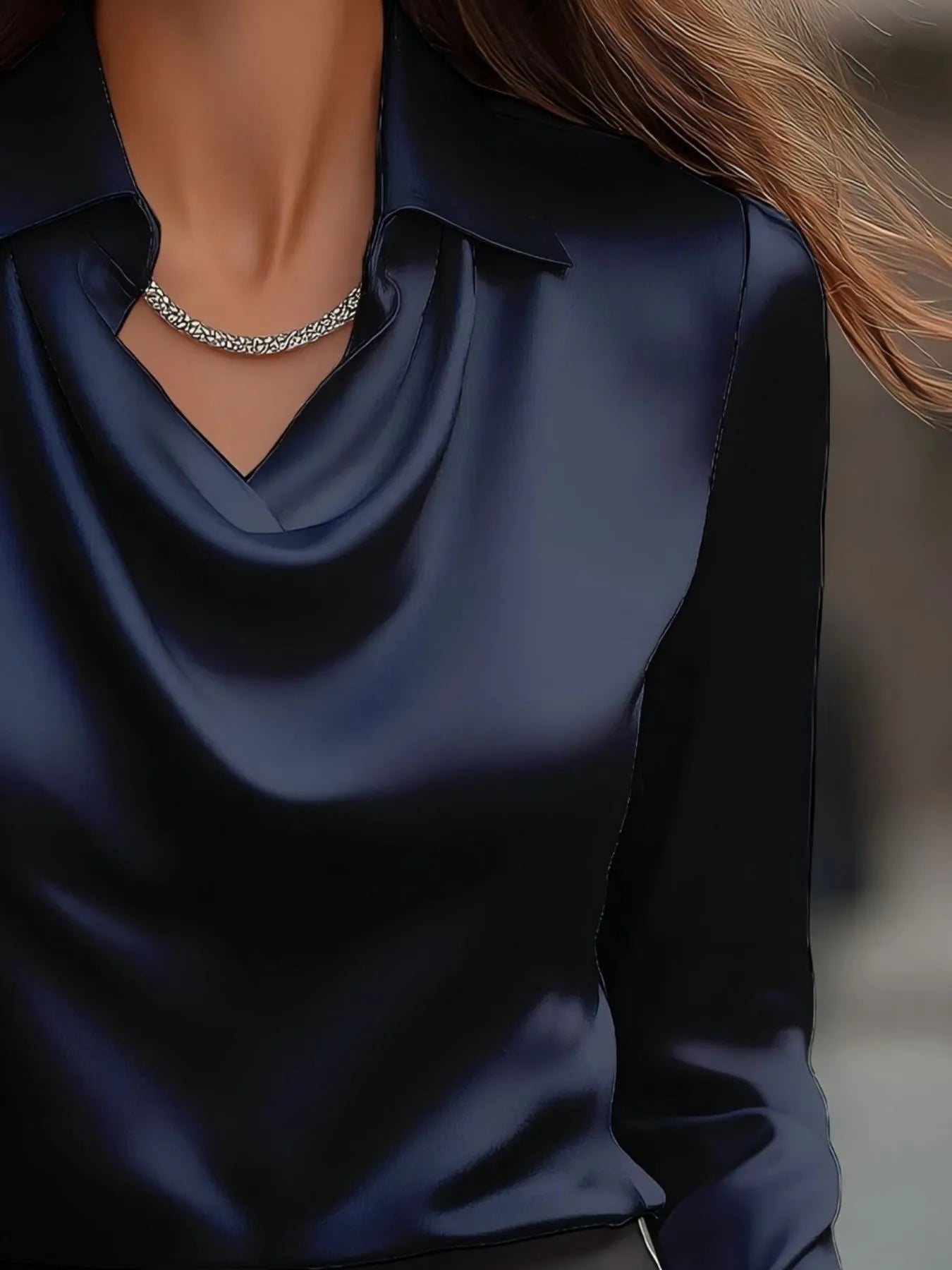 Full Size Long Sleeve Blouse with Collar Plus Size - Tops by Trendsi | Available at Handbags Specialist Headquarter