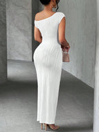 Asymmetrical One Shoulder Bodycon Maxi Dress - Maxi Dress by Trendsi | Available at Handbags Specialist Headquarter