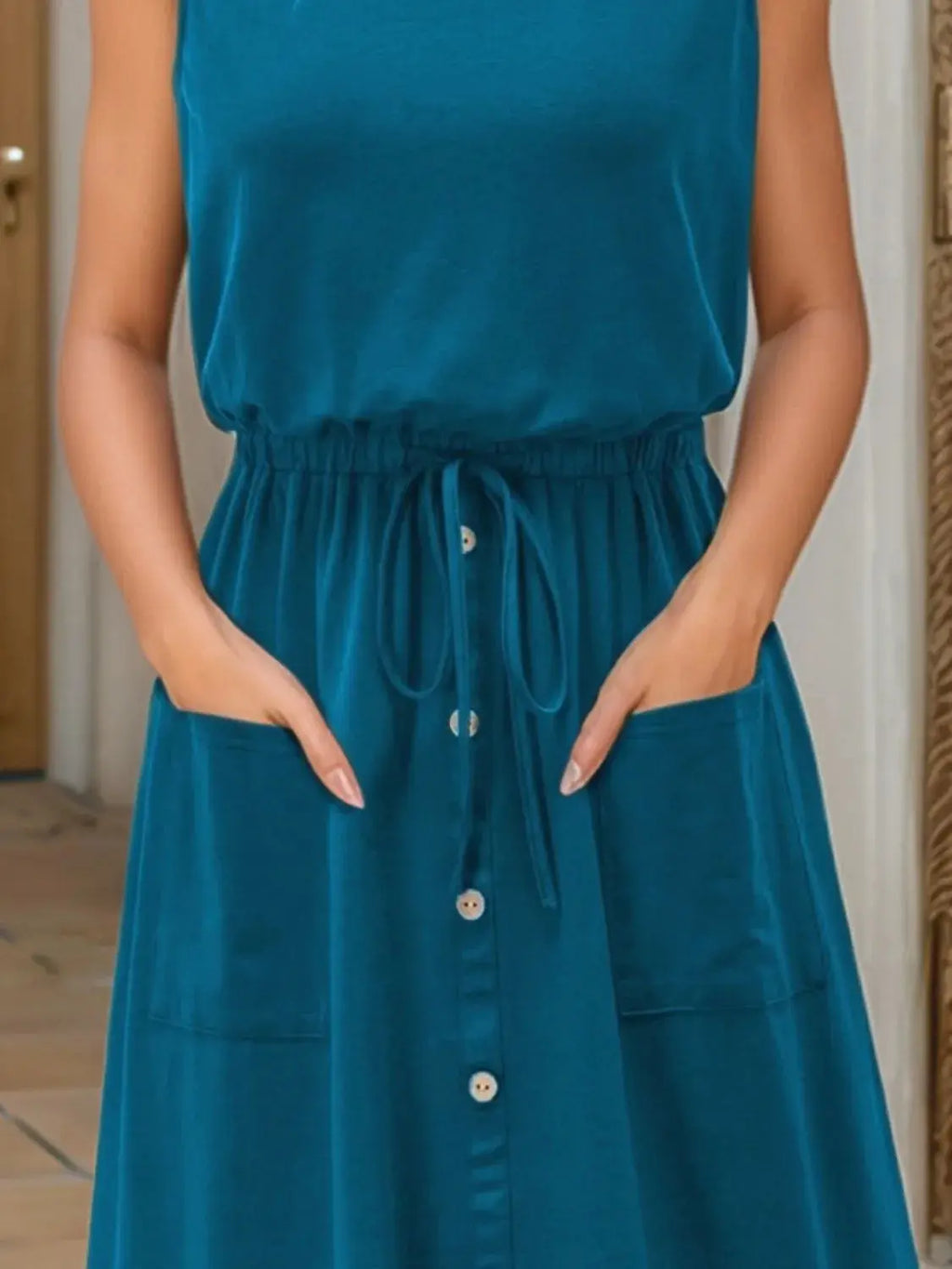 Full Size Round Neck Sleeveless Tank Dress Plus Size - Women Plus Size by Trendsi | Available at Handbags Specialist Headquarter