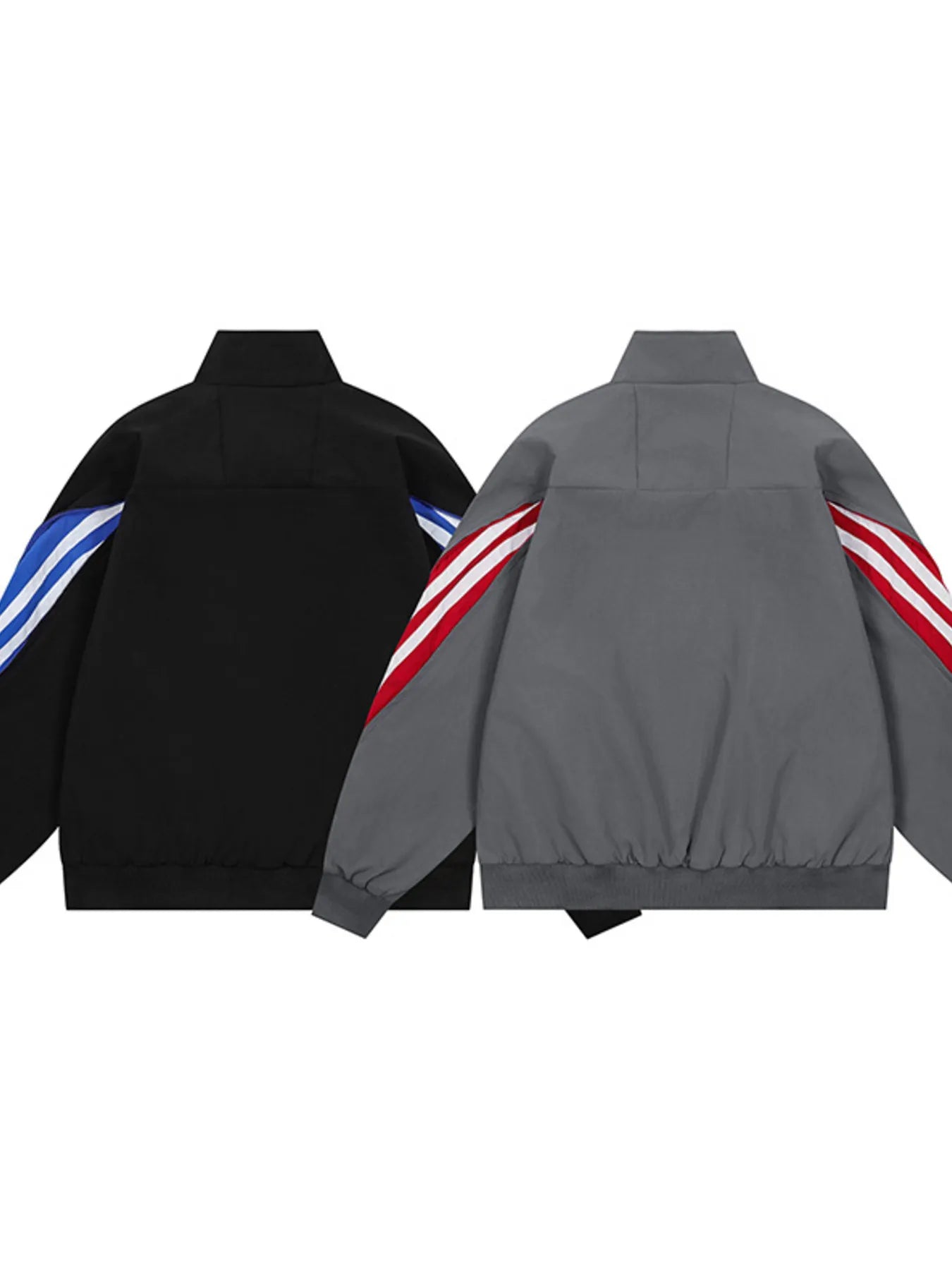 Men's Striped Zip Up Long Sleeve Jacket - Men's jackets by Trendsi | Available at Handbags Specialist Headquarter