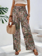Printed Wide Leg Pants - Women Pants by Trendsi | Available at Handbags Specialist Headquarter