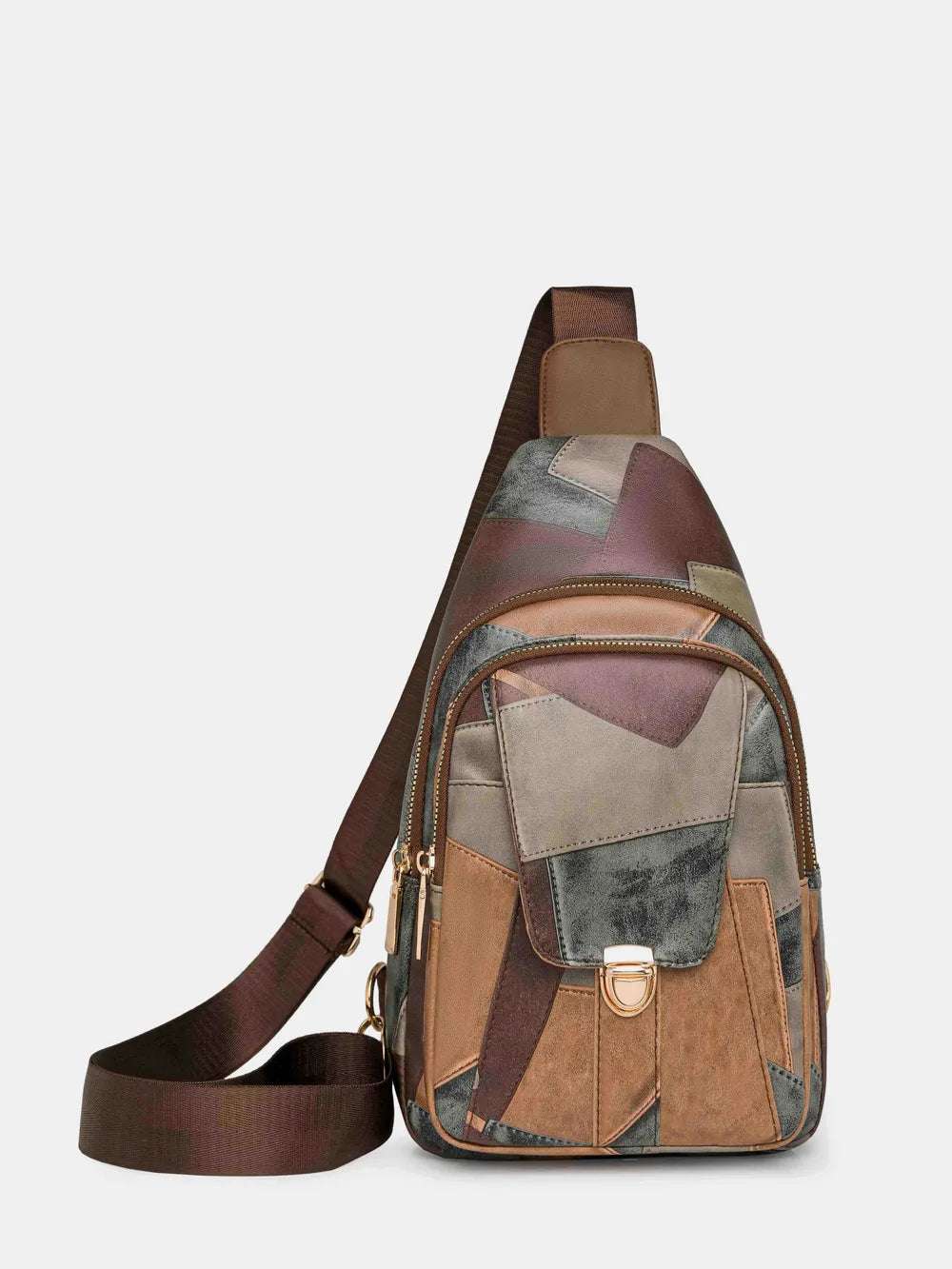 PU Leather Color Block Crossbody Bag - Crossbody Bag by Trendsi | Available at Handbags Specialist Headquarter