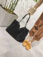 Faux Fur Solid Color Tote Bag - Tote Bag by Trendsi | Available at Handbags Specialist Headquarter