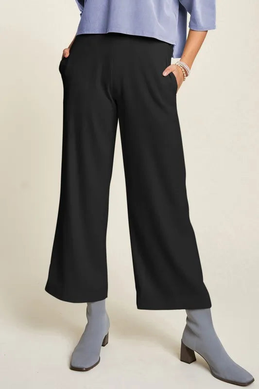 Davi & Dani Wide Leg Mid-Rise Pants -  by Trendsi | Available at Handbags Specialist Headquarter
