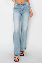 RISEN Full Size High Rise Straight Jeans Plus Size - Women / Jeans & Denim by Trendsi | Available at Handbags Specialist Headquarter