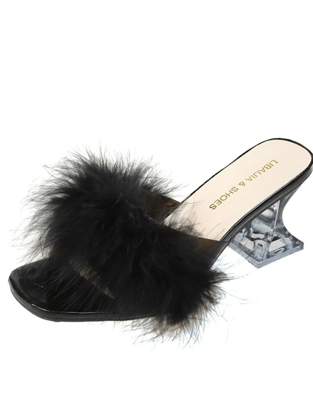 Fluffy Strap Block Heel Sandals - Women Sandals by Trendsi | Available at Handbags Specialist Headquarter