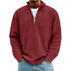 CozyCord Zip Polo: Men's Warm Stand Collar Top - 100001871 by Trendsi | Available at Handbags Specialist Headquarter