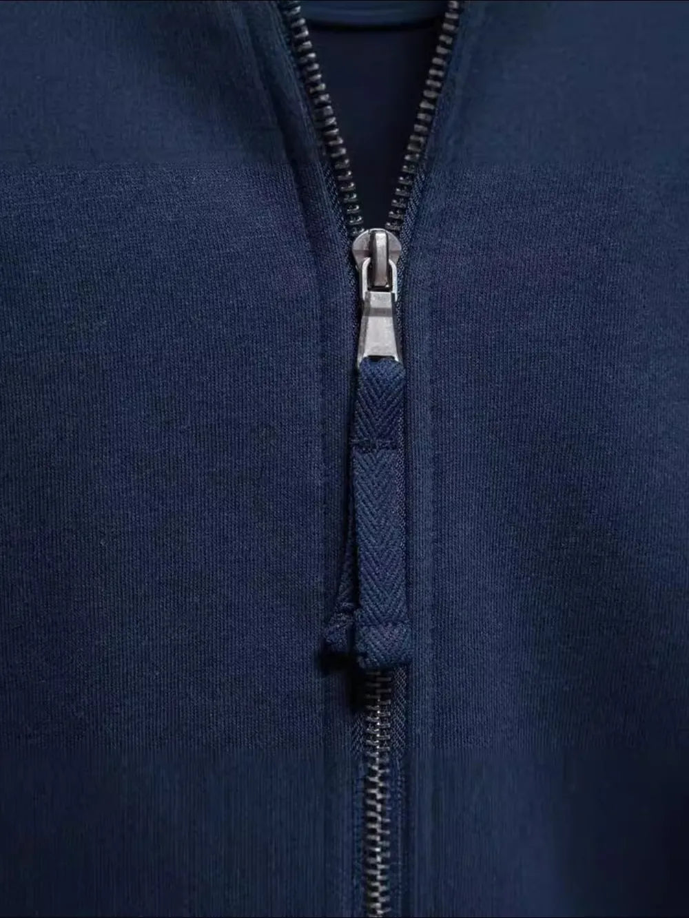 Men's Zip Up Long Sleeve Sweatshirt - Men's Sweatshirts by Trendsi | Available at Handbags Specialist Headquarter