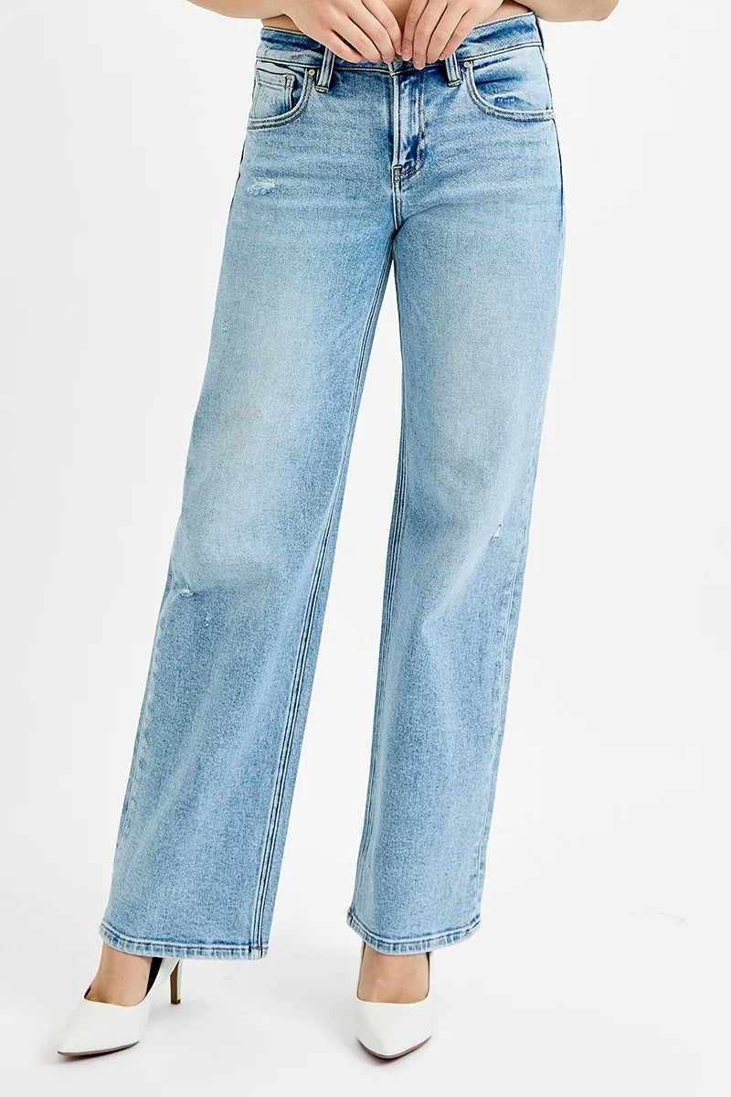RISEN Full Size Low Rise Ankle Boyfriend Distressed Jeans Plus Size - Women / Jeans & Denim by Trendsi | Available at Handbags Specialist Headquarter