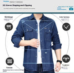 Autumn Ease: Men's Soft Denim Long Sleeve Coat