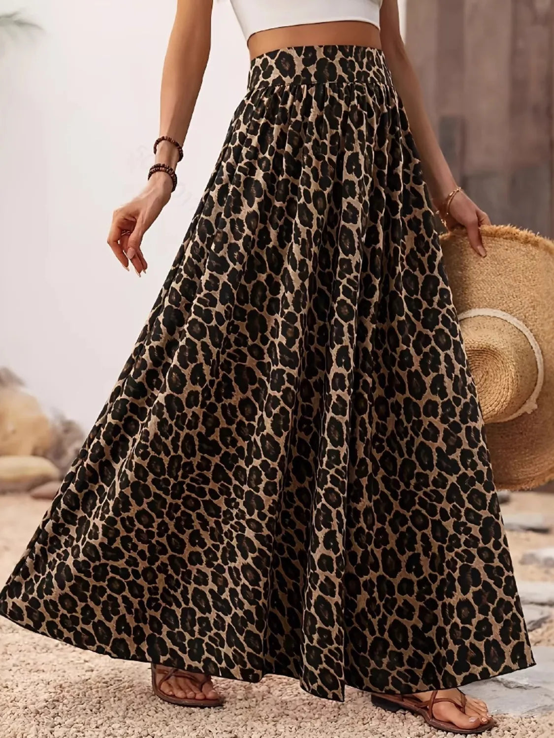 Leopard Maxi Skirt - Skirts by Trendsi | Available at Handbags Specialist Headquarter