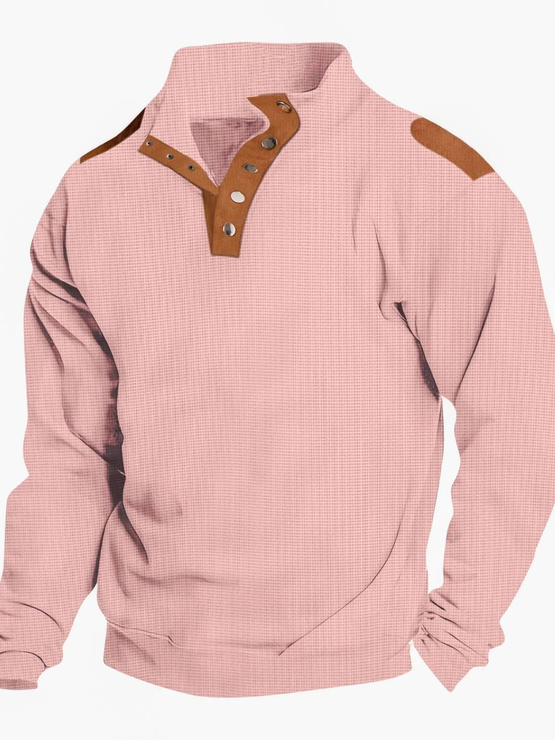 Men's Full Size Quarter Snap Long Sleeve Top Plus Size - Men's Sweatshirts by Trendsi | Available at Handbags Specialist Headquarter