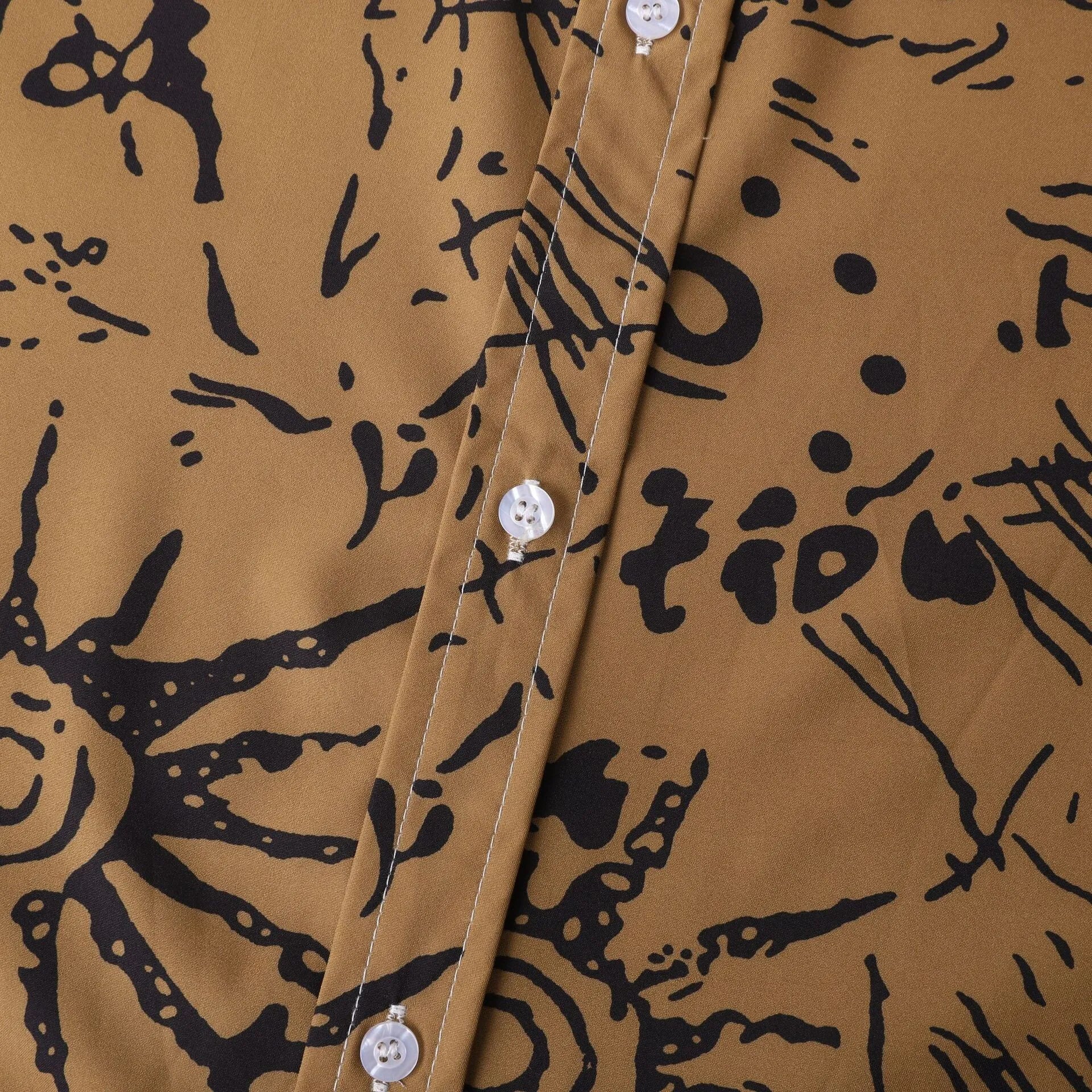 Men's Plus Size Vintage Sun Print Short Sleeve Button-Up Shirt - mens-shirts by Trendsi | Available at Handbags Specialist Headquarter