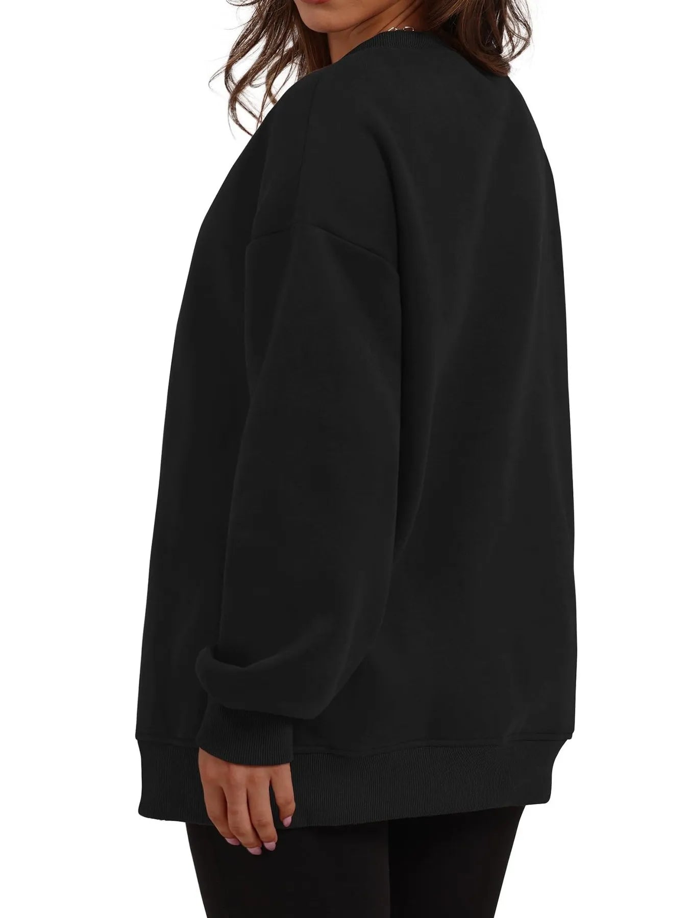Oversized Long Sleeve Crewneck Sweatshirt - Tops by Trendsi | Available at Handbags Specialist Headquarter