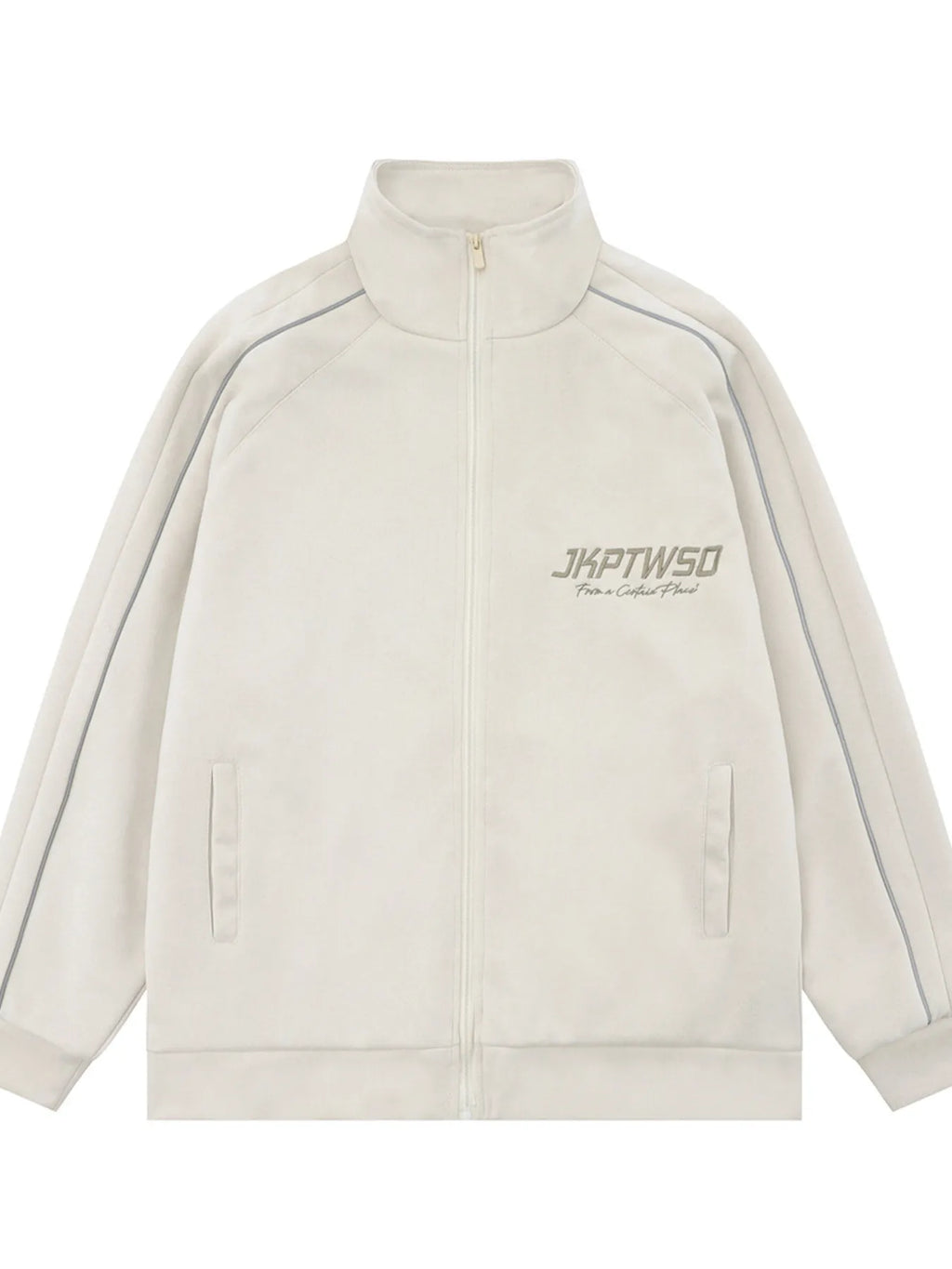 Men's Letter Graphic Track Jacket with Contrast Trim - Men's jackets by Trendsi | Available at Handbags Specialist Headquarter