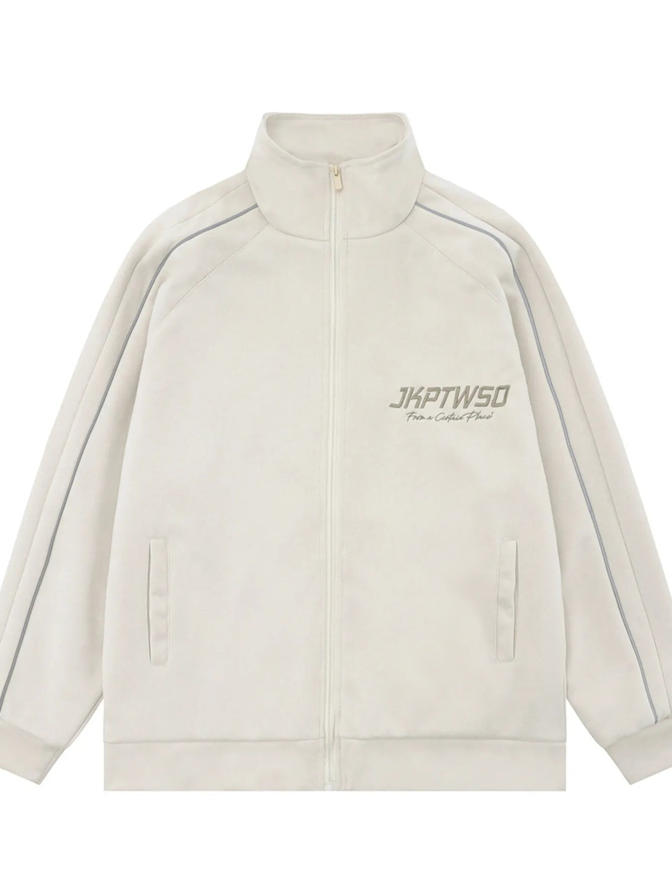 Men's Letter Graphic Track Jacket with Contrast Trim - Men's jackets by Trendsi | Available at Handbags Specialist Headquarter