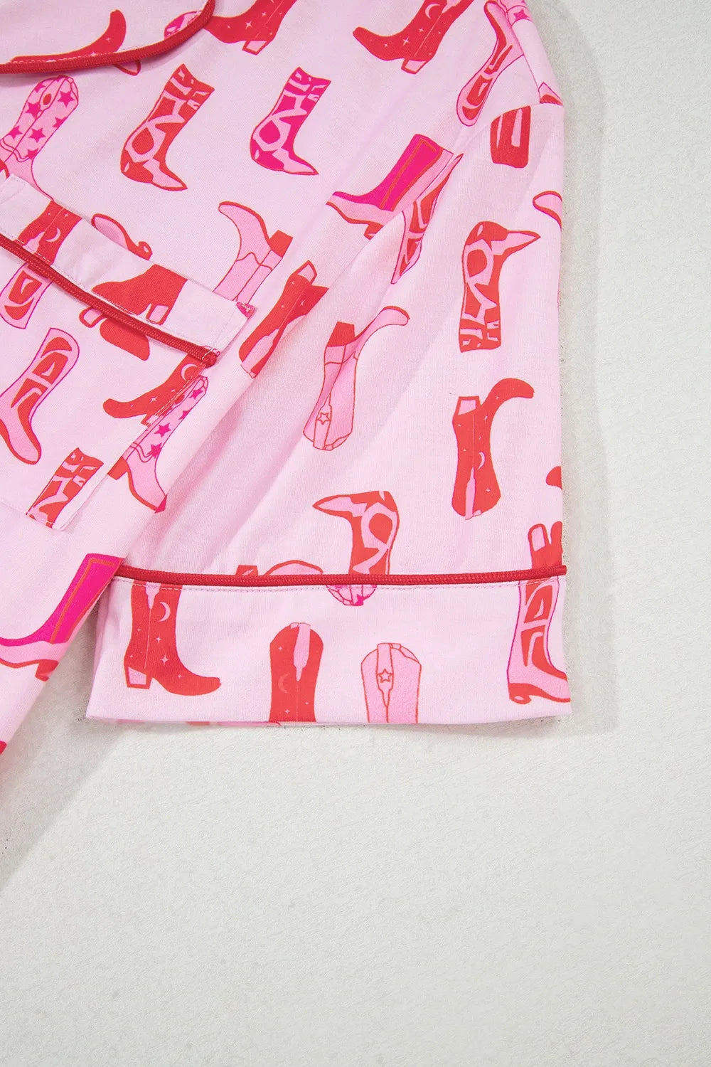 Cowgirl Boots Printed Shirt and Shorts Set - Sleepwear by Trendsi | Available at Handbags Specialist Headquarter